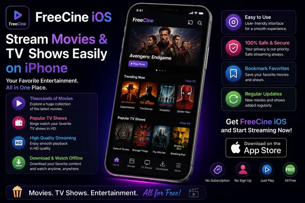 FreeCine iOS – Stream Movies & TV Shows Easily on iPhone